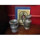 A Queen Elizabeth II coronation souvenir programme and associated book along with a pewter jug and