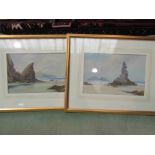 RUBENS SOUTHEY: A pair of 20th Century Cornish Bay watercolours, framed and glazed,