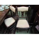 A set of four Edwardian inlaid chairs,