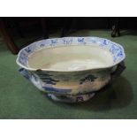 A Victorian blue and white Staffordshire tureen