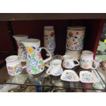 Eleven pieces of Poole pottery CS range, jugs,