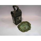 A vintage Railway/carriage lamp for a candle c1920