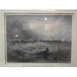 A print after Turner "Stranded Vessel off Yarmouth", gilt framed and glazed,