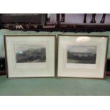 Two framed coloured prints by D.