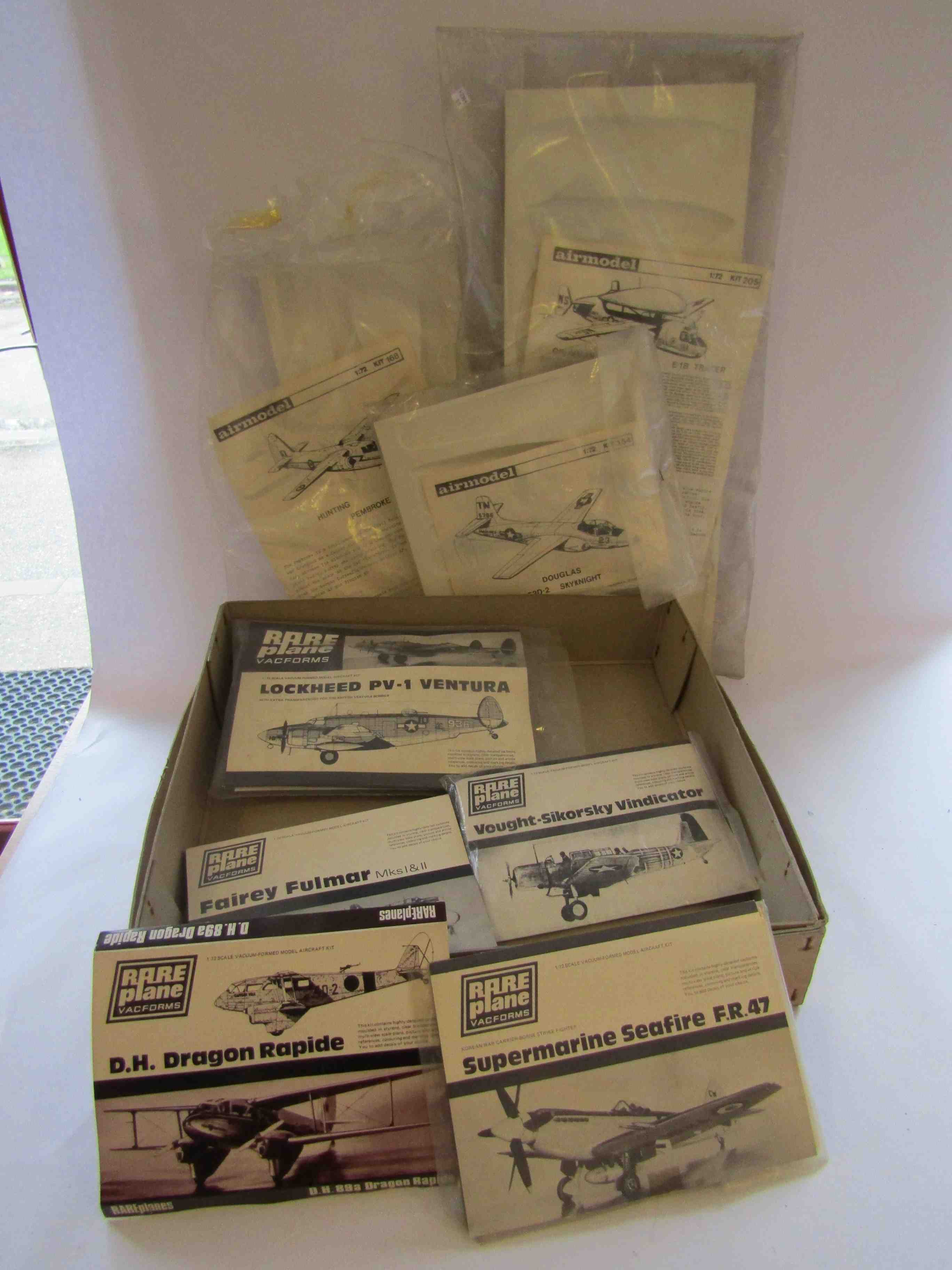 Eight vacuum form aircraft model kits including Airmodel and Rare Plane Vacforms