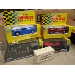 Five mixed boxed diecast vehicles including Maisto Super Car Collection etc