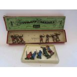 A boxed Britains lead Togoland Warriors set (one missing) and five other figures