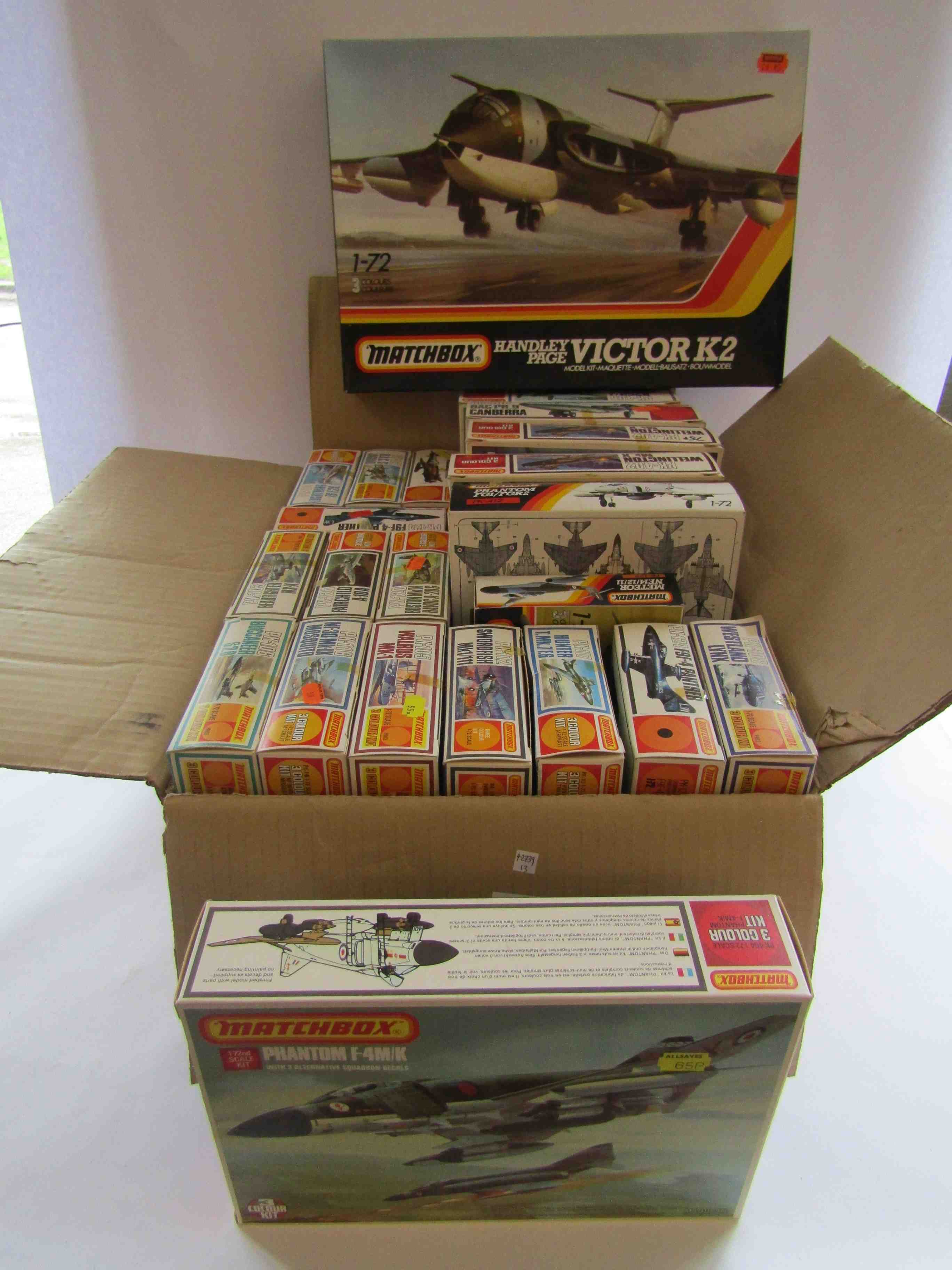 Twenty two Matchbox 1:72 scale aircraft plastic model kits