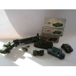 A collection of mostly Dinky diecast military vehicles including three boxed examples (6)