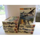 Eight Matchbox 1:72 scale aircraft plastic model kits