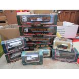 Nine boxed Corgi Eddie Stobart diecast vehicles and a Lledo example