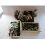 A collection of mixed plastic figures including Britains garden, military, cowboys,