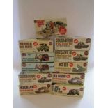 Eleven assorted Airfix military plastic model kits including tanks, command post,