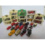 A collection of boxed and loose die-cast vehicles including Lledo "Days Gone",