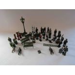 Mixed lead and plastic figures including Britains Naval figures,