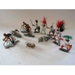 Mixed lead and plastic figures including cyclists,