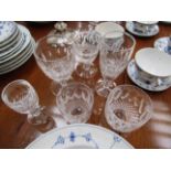 A suite of Waterford Colleen pattern drinking glasses including tumblers,