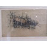 JACQUELINE TRUFFINO CRABEELS (XX): A pair of limited edition prints, pier and boat in dry dock,