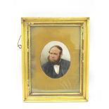 A 19th Century oil portrait of bearded gentleman, oval mount, gilt frame a/f,