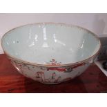 A 19th Century Japanese porcelain polychrome bowl with figural scenes a/f,