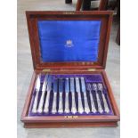 A Mappin & Webb and other silver dinner and dessert cutlery set,