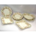 A Cauldon hand painted part dessert service