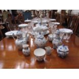 A quantity of Royal Copenhagen Denmark blue and white dinner and tea wares
