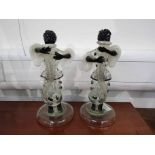 A pair of Venetian Murano Art Glass figural flower vases,
