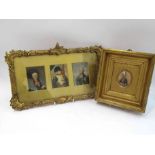 A framed as one 3 printed portraits of Wellington, Napoleon and Nelson,