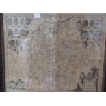 Two framed and glazed antique hand coloured maps of Wiltshire and Gloucestershire