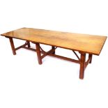 ERNEST GIMSON (1864 - 1919); An important fine oak double wishbone refectory table.