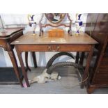 A Georgian mahogany single drawer hall table,