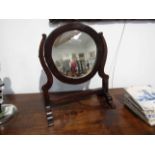 A table top miniature circular cheval mirror, 31.