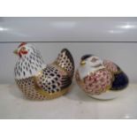 A Royal Crown Derby Imari hen paperweight, gold stopper,