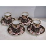 A Royal Crown Derby pattern 2451 set of four coffee cans with saucers,