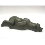 An Art Deco influence recumbent bear,