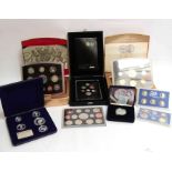 Proof coin sets including 2008 United Kingdom Royal Shield of Arms,