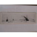 WILLIAM LIONEL WYLLIE (1851-1931): An etching depicting steam vessels at sea, 10.