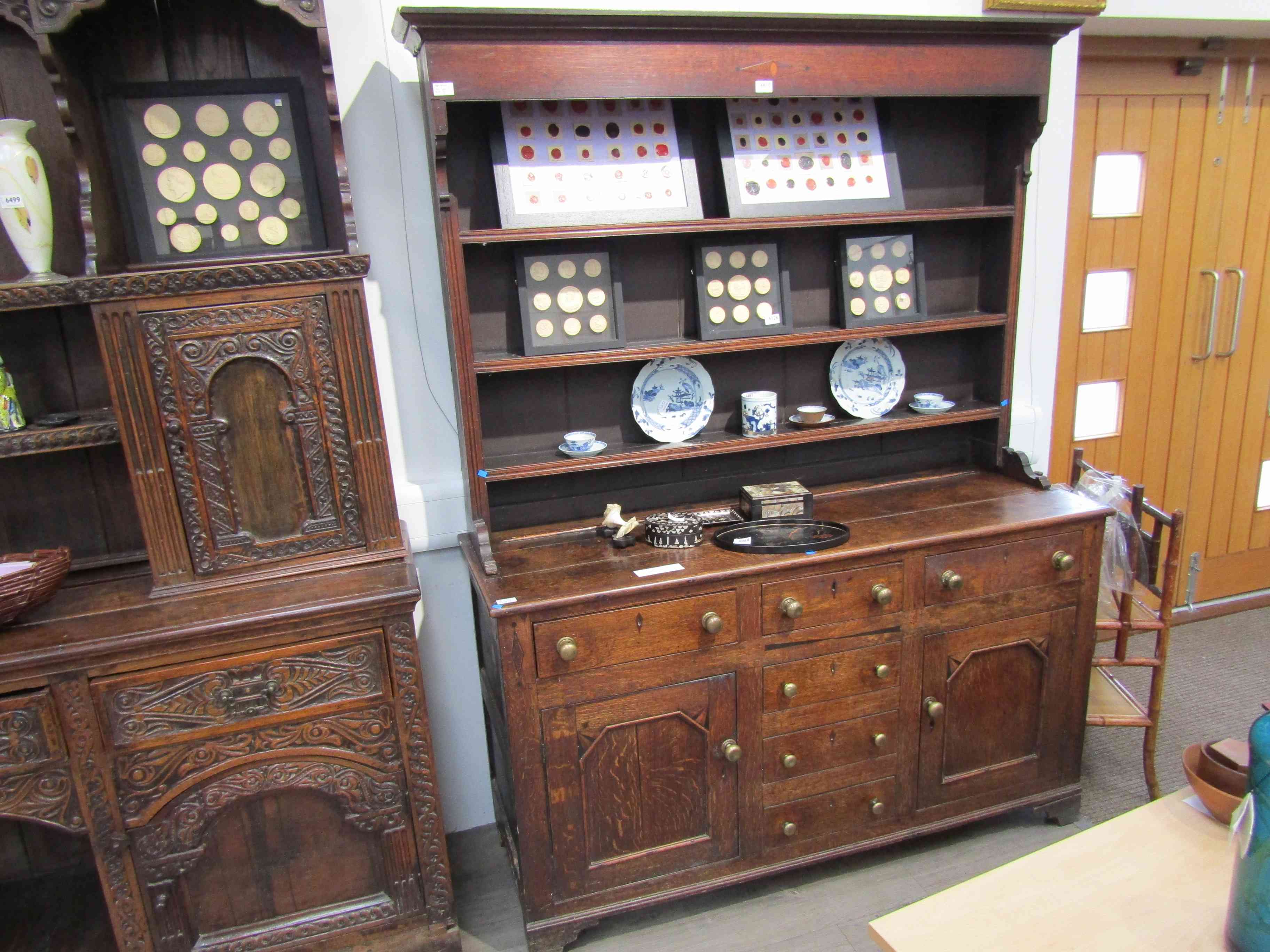 A Georgian country oak dresser,