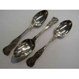 Three William Hutton & Sons Ltd silver serving spoons, King's pattern, London 1898,