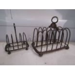 A Rebecca Emes and Edward Barnard I silver seven bar toast rack,