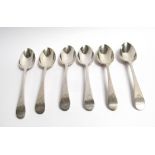 A matched set of six Georgian silver spoons with monogrammed handles, various makers and dates,