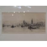 FRANK HARDING (b. 1935): An etching "Westminster", 17.