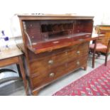 A 19th Century mahogany secretaire chest of drawers, some handles missing or replaced,