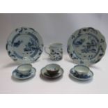A selection of Nanking Cargo ceramics including tea bowl and saucers, dish, plate,