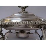 Victorian and later silver plate including spirit burner, entree dish, pair of lidded tureens,