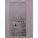 ROWLAND LANGMADE (1897-1956): Two etchings "Spithead" and "Eddystone" depicting seafaring scenes,