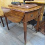 A 19th Century mahogany Pembroke table with single frieze drawer,