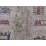 Two framed and glazed antique hand coloured maps of Buckinghamshire and Nottinghamshire,