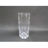 A KOSTA clear glass vase with moulded facet sides. Marked "Kosta 47366 Si 9p" to base.